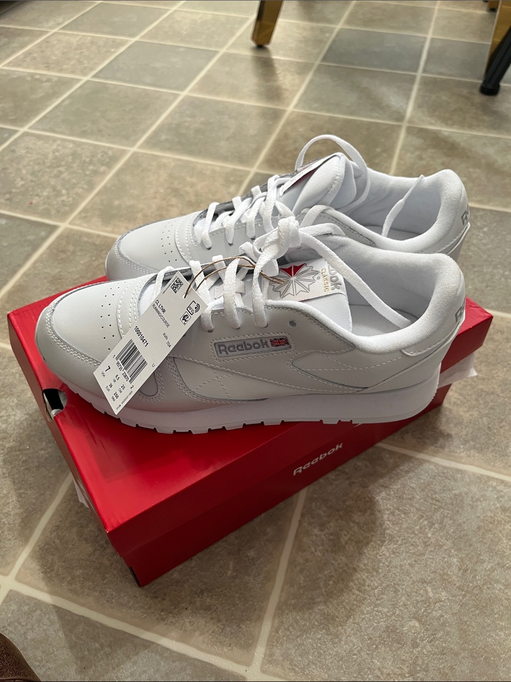 Reebok Kids White Leather Classic Sneakers